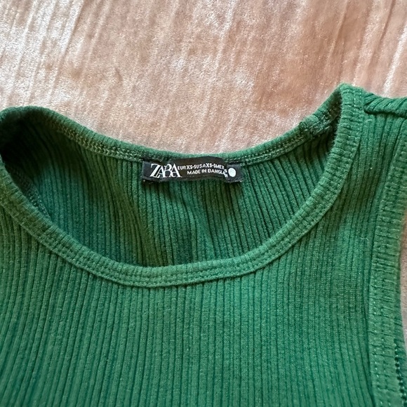 Zara green tank top xs - Picture 2 of 3